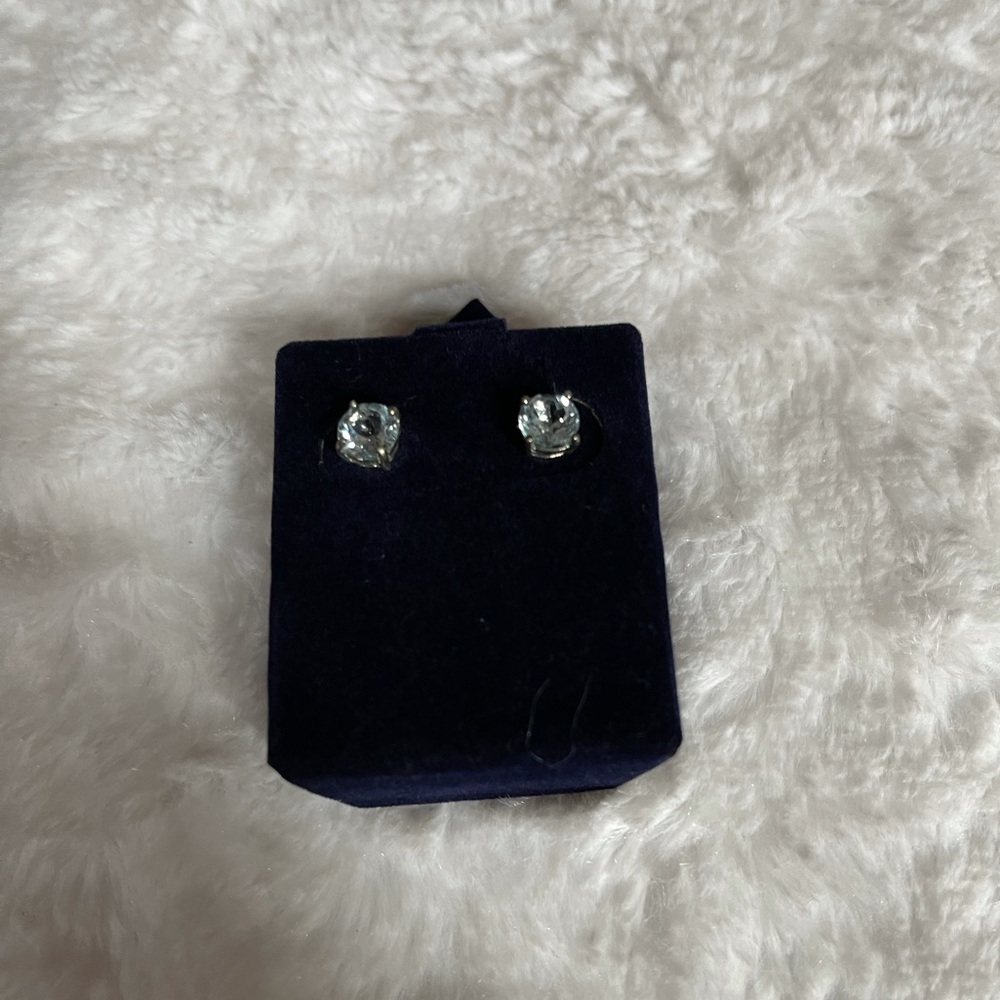 NWT Stauer Double Take Blue Top AZ Earring in Box